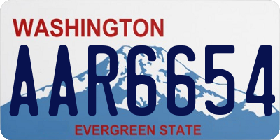WA license plate AAR6654