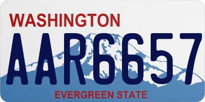 WA license plate AAR6657