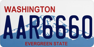 WA license plate AAR6660