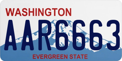 WA license plate AAR6663