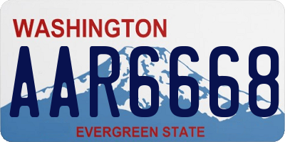 WA license plate AAR6668
