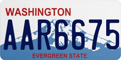 WA license plate AAR6675