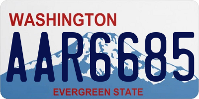 WA license plate AAR6685