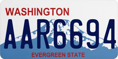 WA license plate AAR6694