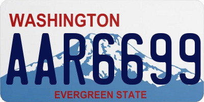 WA license plate AAR6699