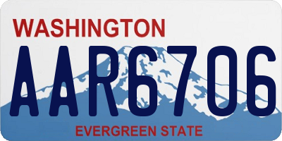 WA license plate AAR6706