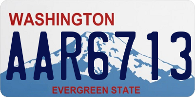 WA license plate AAR6713