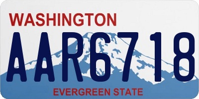 WA license plate AAR6718