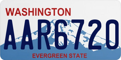 WA license plate AAR6720