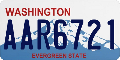 WA license plate AAR6721
