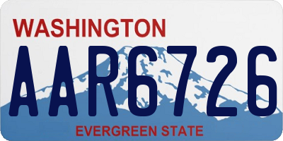 WA license plate AAR6726