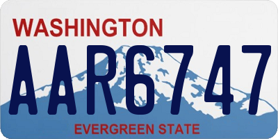 WA license plate AAR6747