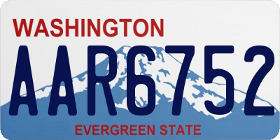 WA license plate AAR6752