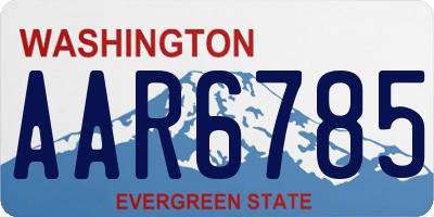 WA license plate AAR6785