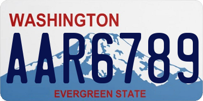 WA license plate AAR6789