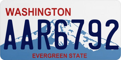 WA license plate AAR6792