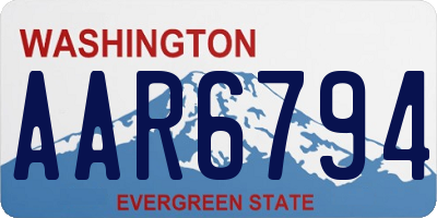 WA license plate AAR6794