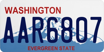 WA license plate AAR6807