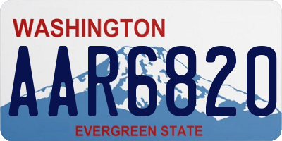 WA license plate AAR6820