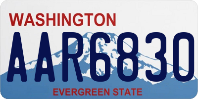 WA license plate AAR6830