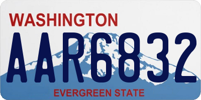 WA license plate AAR6832