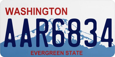 WA license plate AAR6834