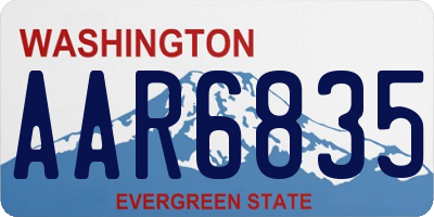 WA license plate AAR6835