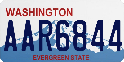 WA license plate AAR6844
