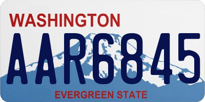 WA license plate AAR6845