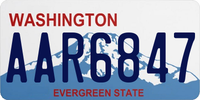 WA license plate AAR6847