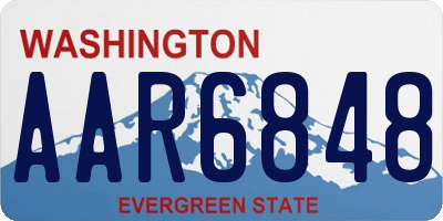 WA license plate AAR6848