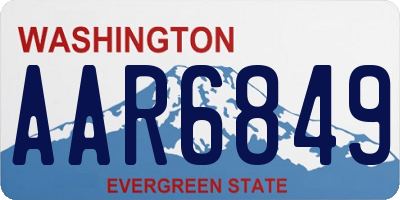 WA license plate AAR6849