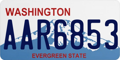 WA license plate AAR6853