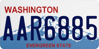 WA license plate AAR6885