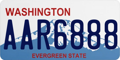 WA license plate AAR6888