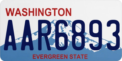 WA license plate AAR6893