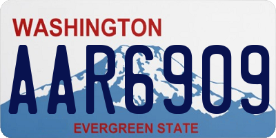 WA license plate AAR6909
