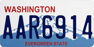 WA license plate AAR6914