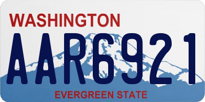 WA license plate AAR6921