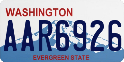 WA license plate AAR6926