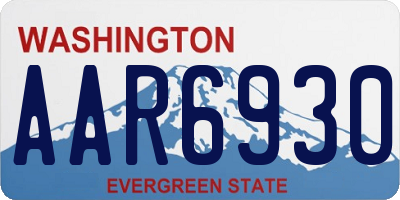 WA license plate AAR6930