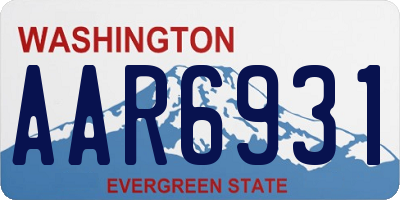 WA license plate AAR6931