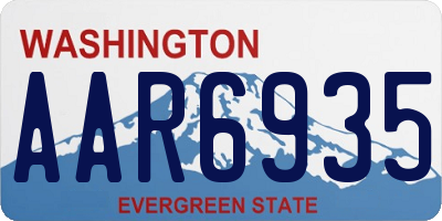 WA license plate AAR6935