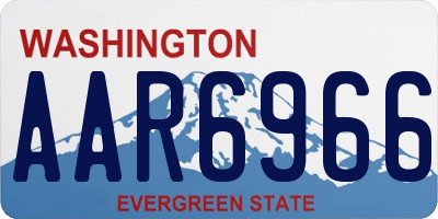 WA license plate AAR6966