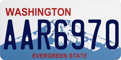 WA license plate AAR6970