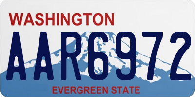 WA license plate AAR6972