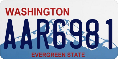 WA license plate AAR6981