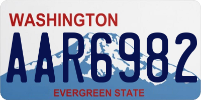 WA license plate AAR6982