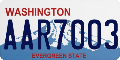 WA license plate AAR7003