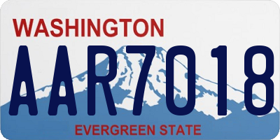 WA license plate AAR7018